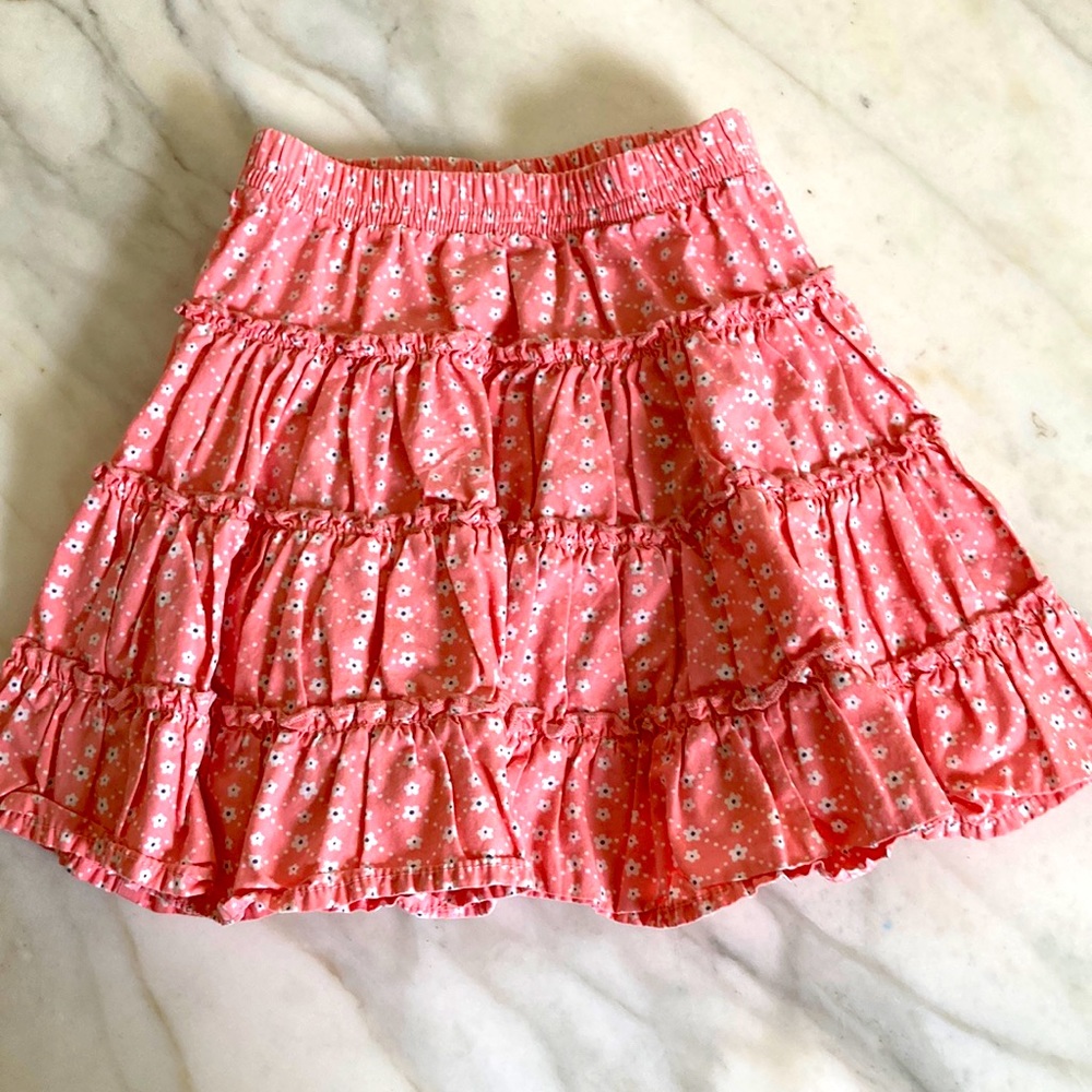 Hanna Andersson Woven Floral Ruffled Tiered Skirt Size 90/ size 3